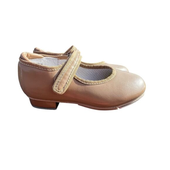 Revolution kids girls12.5C tan dance tap jazz recital shoes Maryjane - Picture 2 of 9